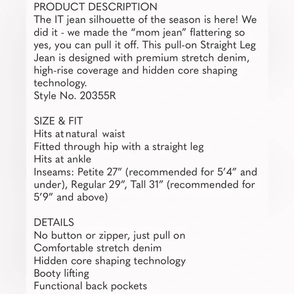 💐SPANX 20355 Straight Leg Jeans - Vintage Black - Picture 6 of 6